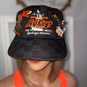 Vintage 80s Black Embroidered A.J.Foyt Copenhagen Racing Hat